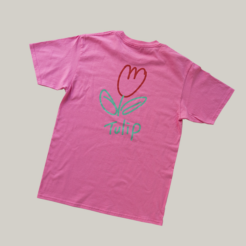 튤립 보호자용 티셔츠(핑크)